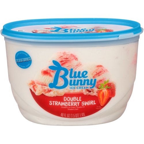 Blue Bunny Premium Ice Cream, Double Strawberry Swirl - Foodland