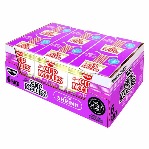 Nissin Cup Noodle, Shrimp Flavor, (Pack of 6)