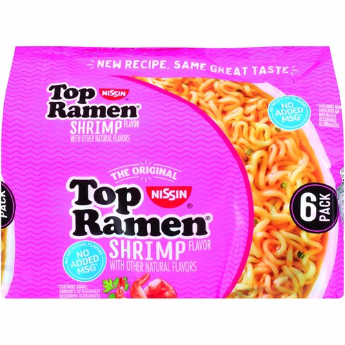 Nissin Top Shrimp Ramen Noodle Soup (Pack of 6)