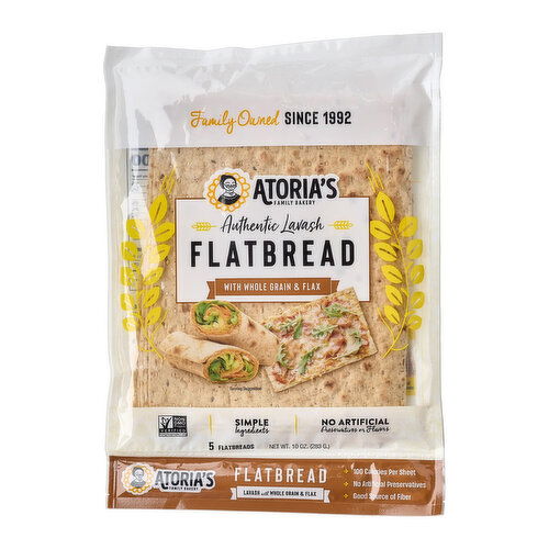 Atoria's Family Bakery Whole Grain & Flax Lavash