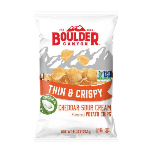 Boulder Canyon Thin & Crispy Cheddar Sour Cream Flavored Potato Chips