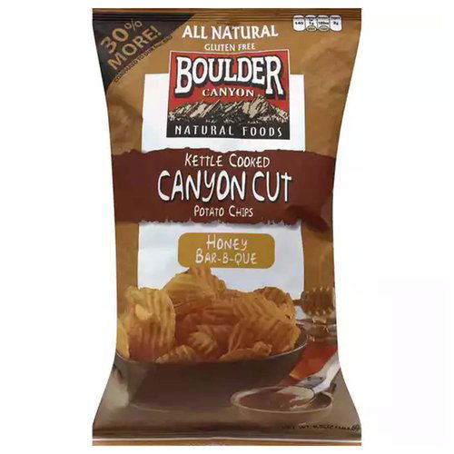 Boulder Canyon Cut Potato Chips, Kettle Cooked, Honey Bar-B-Que, 6.5 Ounce