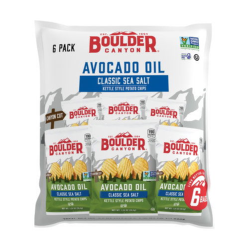 Boulder Canyon Avocado Oil Classic Sea Salt Kettle Style Potato Chips (6-count)