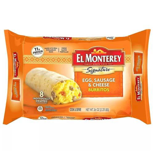 El Monterey Breakfast Burrito Egg, Sausage & Cheese