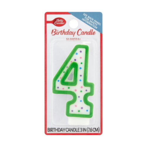 Betty Crocker Numeral 4 Birthday Candle