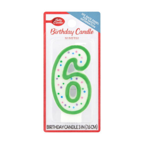 Betty Crocker Numeral 6 Birthday Candle