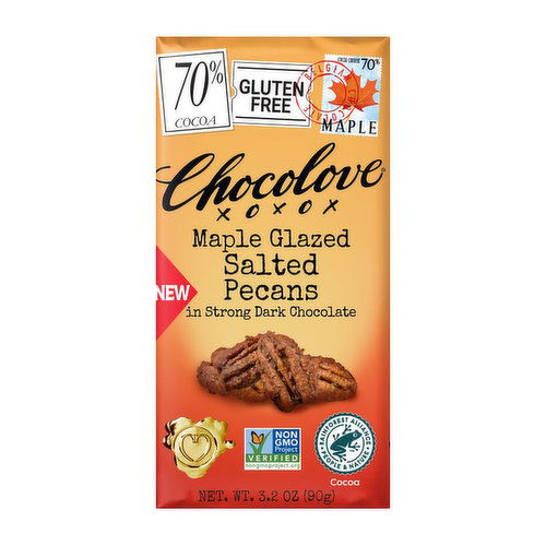 Chocolove Dark Chocolate Maple Glazed Salted Pecans