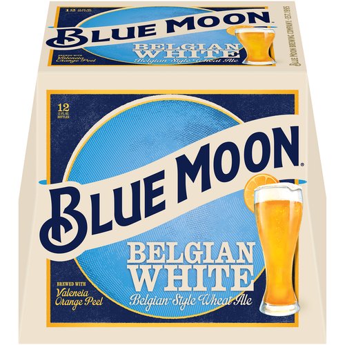 Blue Moon Belgian Style Wheat Ale, Bottles (Pack of 12)