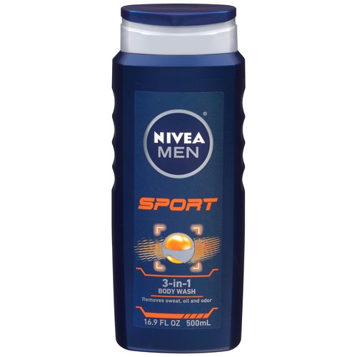 Nivea Men Sport Body Wash, 3-In-1
