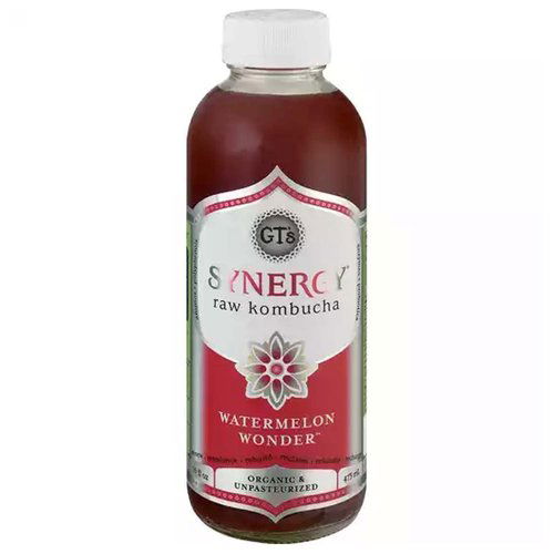 GT's Synergy Raw Kombucha, Watermelon Wonder