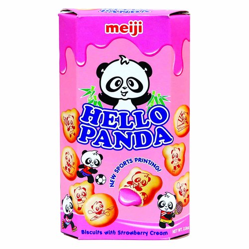 Meiji Hello Panda Filled Cookies, Strawberry Creme