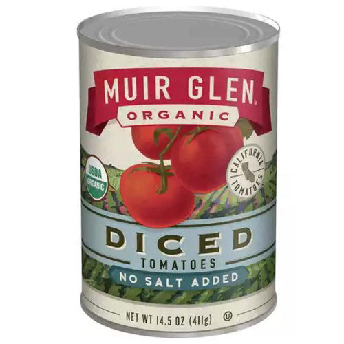 Muir Glen Organic Diced Tomatoes, No Salt