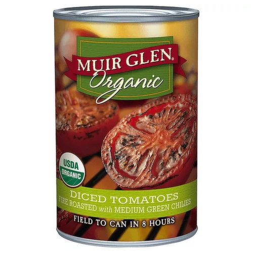 Muir Glen Organic Fire Roasted Diced Tomatoes, Medium Green Chilies