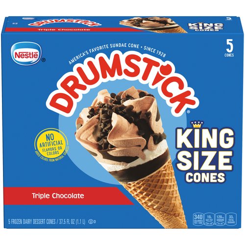 Nestle Drumstick Cones, Triple Chocolate, King Size