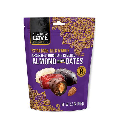 Kitchen & Love Assorted Chocolate Almond Stuffed Dates