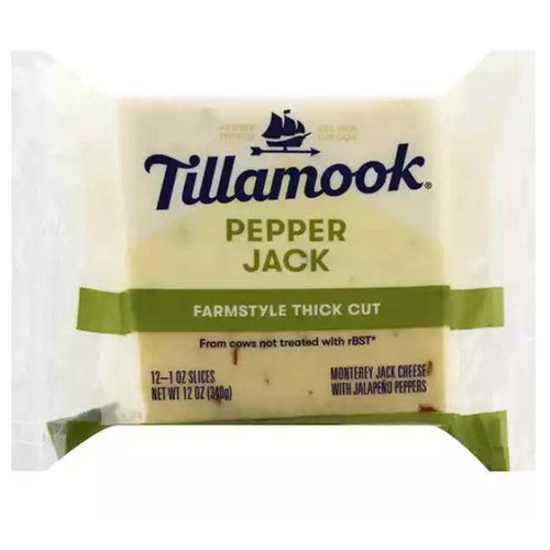 Tillamook Thick Sliced Cheese, Pepper Jack