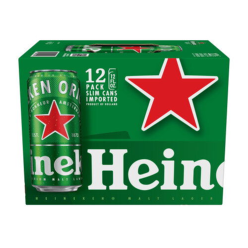 Heineken Lager Beers, Cans (Pack of 12)