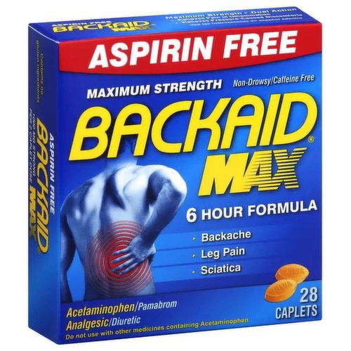 Backaid Backaid Max, Maximum Strength, Caplets