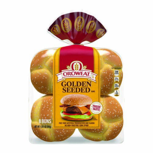 Oroweat Golden Seeded Hamburger Buns 8ct