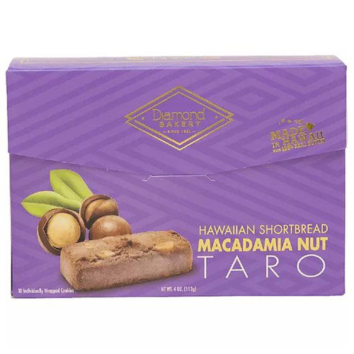 Diamond Bakery Macadamia Nut Shortbread Taro Cookies, 4 Oz