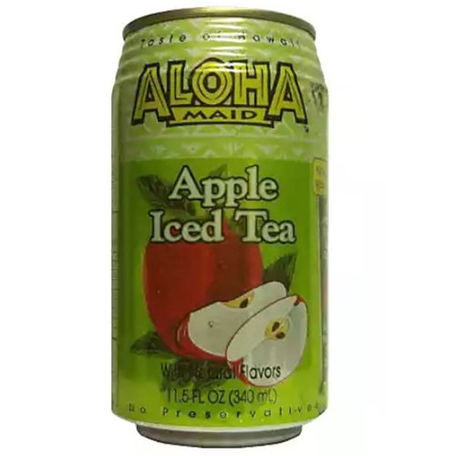 Aloha Maid Apple Iced Tea, Cans (Pack of 6)