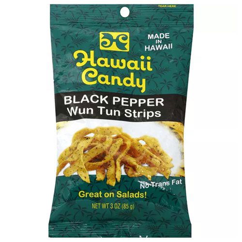 Hawaii Candy Black Pepper Wun Tun Strips, 3 Oz