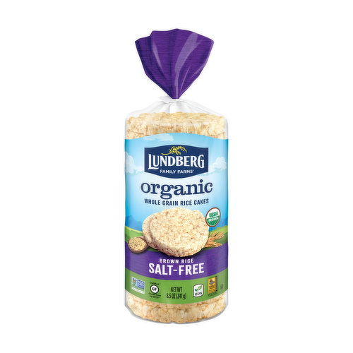 Lundberg Family Farms Organic Brown Rice Cakes, Salt-free