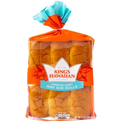 King's Hawaiian Sweet Mini Sub Rolls