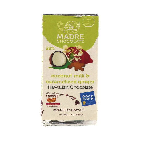 Madre Chocolate Hawaiian Coconut Milk Caramelized Ginger 55% Bar