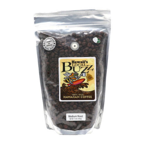 Hawaii's Local Buzz Coffee Medium Roast Whole Bean Ka'u Coffee