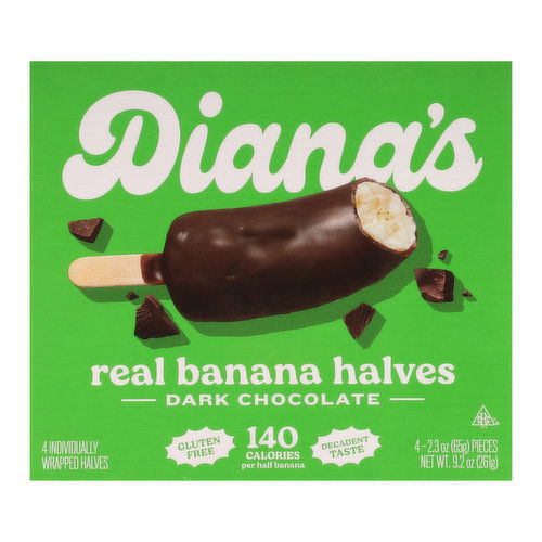 Diana's Bananas Real Dark Chocolate Banana Halves (4-each)