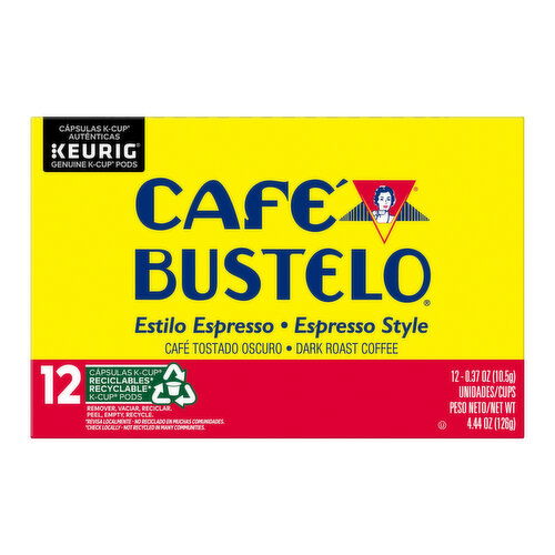 Cafe Bustelo Espresso Style Dark Roast Coffee K-Cup Pods