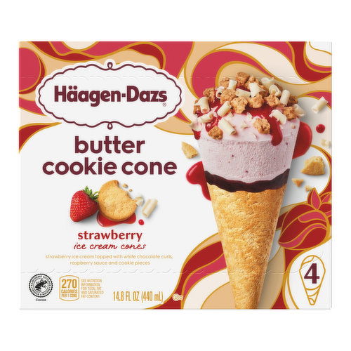 Haagen-Dazs Butter Cookie Strawberry Ice Cream Cones