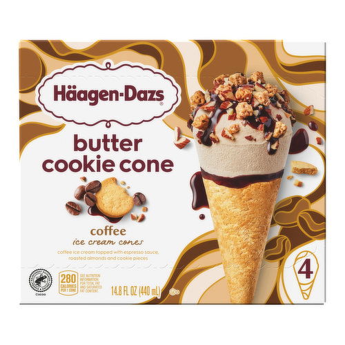 Haagen-Dazs Butter Cookie Coffee Ice Cream Cones