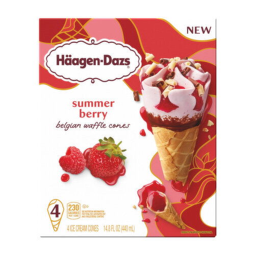 Haagen-Dazs Summer Berry Belgian Waffle Ice Cream Cones
