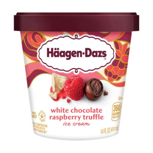 Haagen-Dazs Ice Cream, White Chocolate Raspberry Truffle