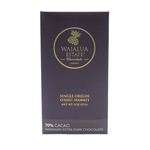 Waialua Extra Dark Chocolate Bar, 70% Cacao