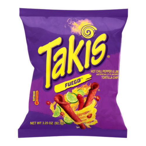 Takis Fuego Rolls Hot Chili Pepper & Lime Flavored Spicy Tortilla Chips