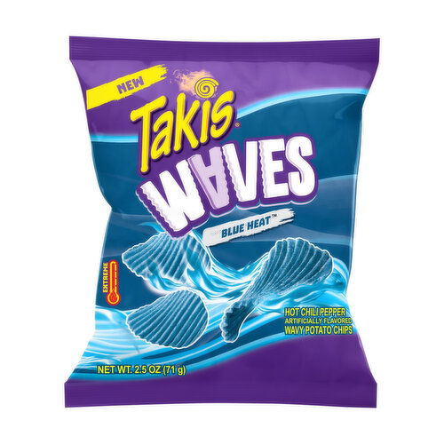 Takis Waves Blue Heat Waves Hot Chili Pepper Wavy Potato Chips