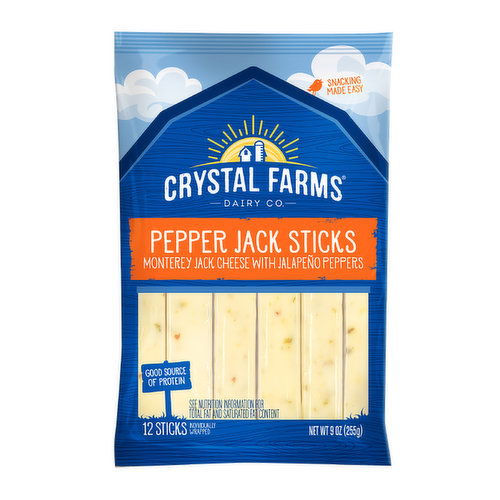 Crystal Farms Pepper Jack Cheese Sticks