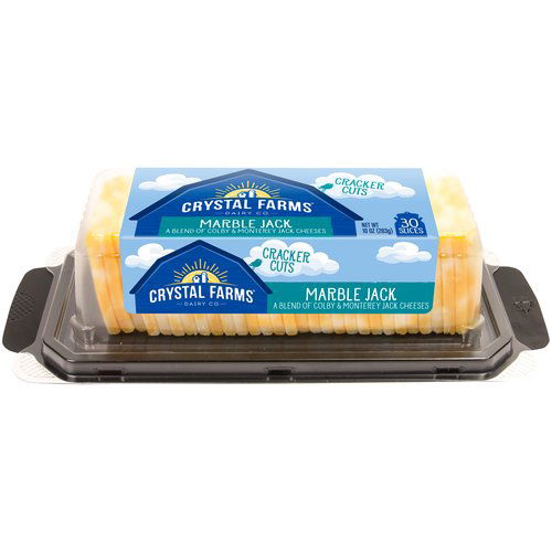 Crystal Farms Marble Jack Cheese, Cracker Cuts