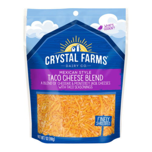 Crystal Farms Finely Shredded Mexican Style Taco Cheese Blend