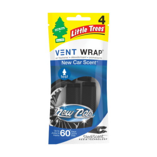 Little Trees Vent Wrap New Car Scent Air Freshener, 4 count