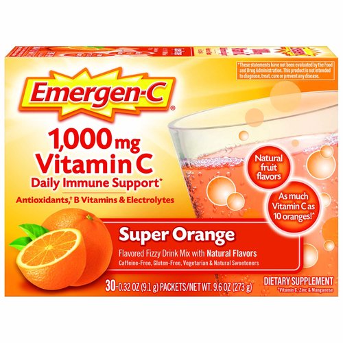 Emergen-C Super Orange Drink Mix, Single Packet