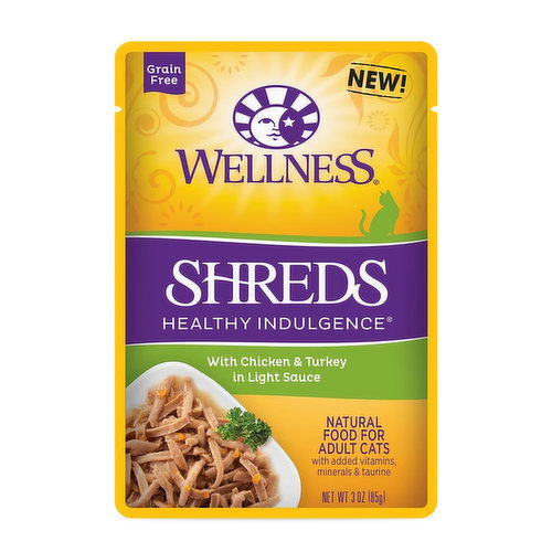 Wellness Cat Food Pouch Chicken and Turkey Shreds