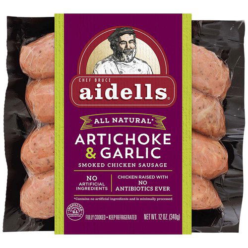 Aidells Chicken Sausage, Artichoke & Garlic Smoked