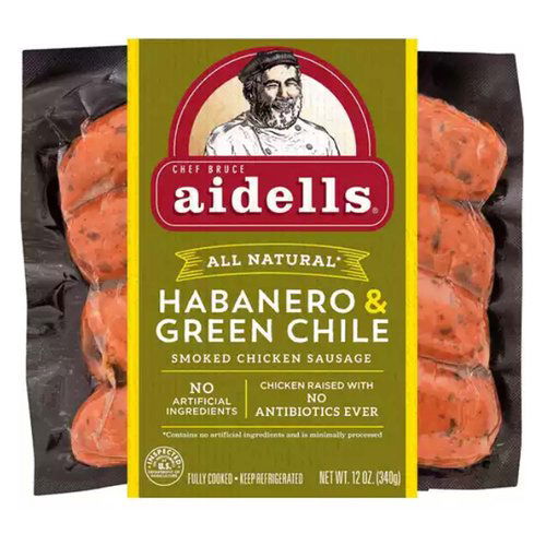 Aidells Chicken Sausage, Smoked, Habanero & Green Chile