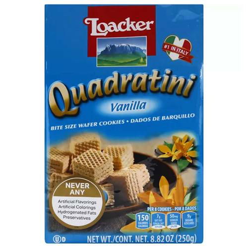 Loacker Quadratini Wafer Cookies, Vanilla
