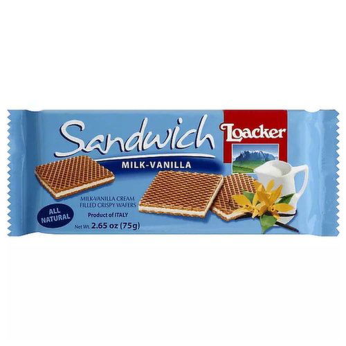 Loacker Sandwich Wafers, Milk & Vanilla