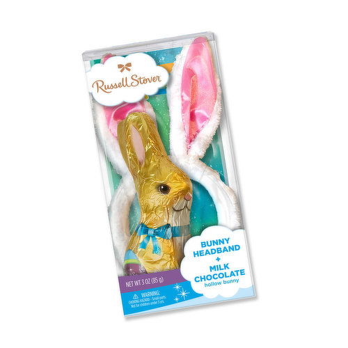 Russell Stover Milk Chocolate Hollow Bunny with Rabbit Headband